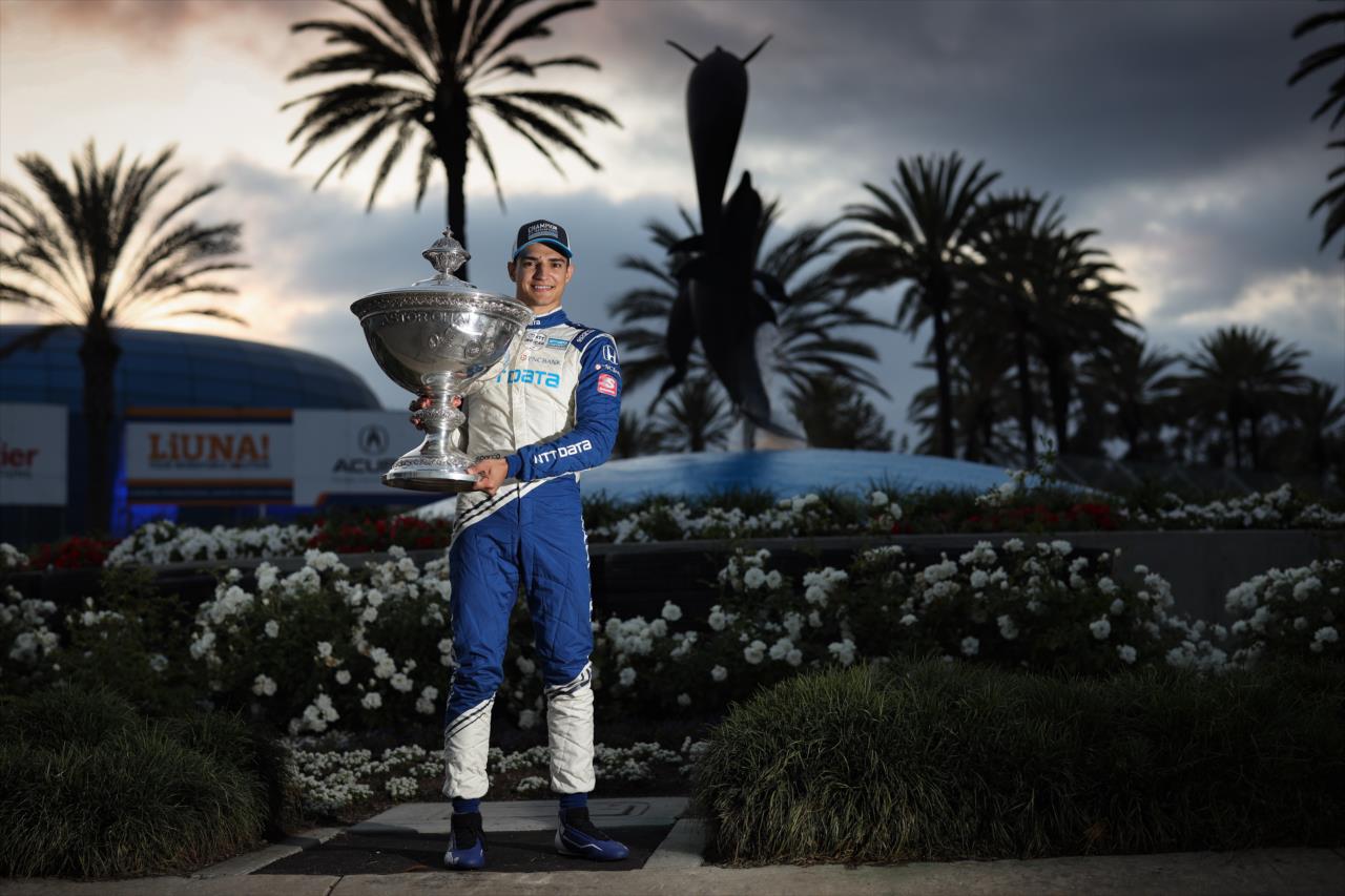 Alex Palou with the Astor Cup - Acura Grand Prix of Long Beach -- Photo by: Chris Owens